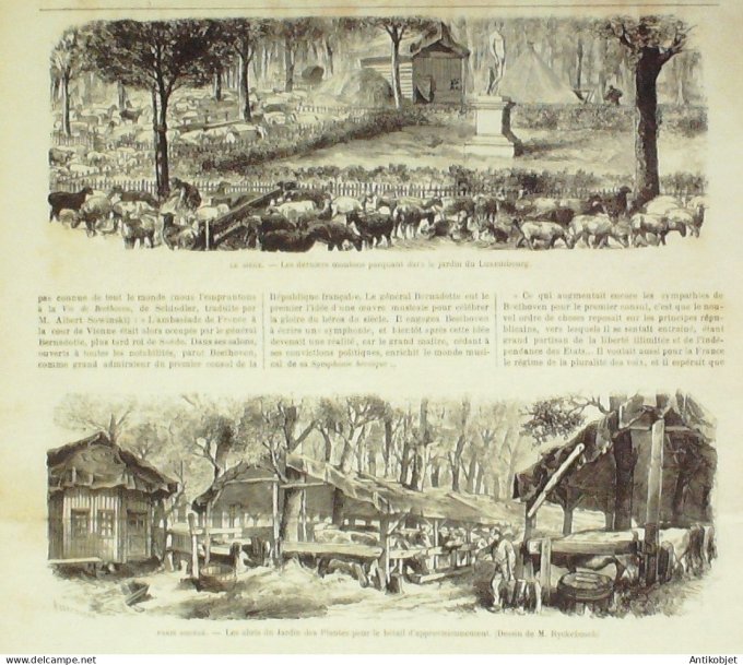 Le Monde illustré 1870 n°710 Seine bassin Suresnes (92) Bondy (93) Paris assiégé Jardins des Plantes