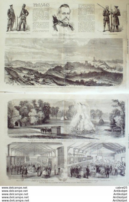 Le Monde illustré 1866 n°482 Espagne Madrid Italie Custozza Pays Bas Hanovre Perpignan (66) Villeneu