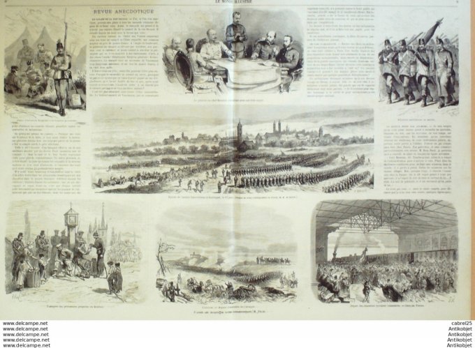 Le Monde illustré 1866 n°482 Espagne Madrid Italie Custozza Pays Bas Hanovre Perpignan (66) Villeneu