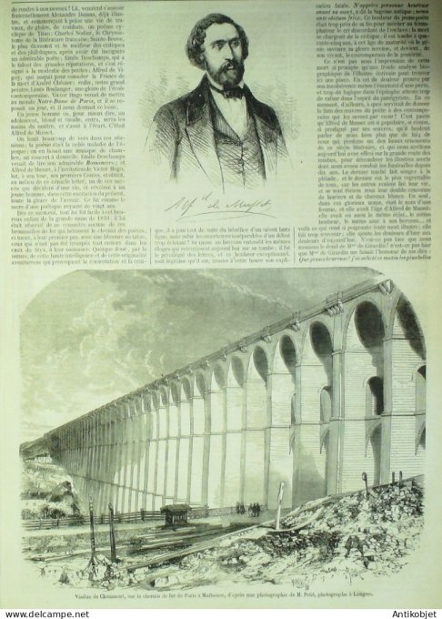 Le Monde illustré 1857 n°  4 Chaumont (52) Rennes (35) Lancement vaisseau Quirinal