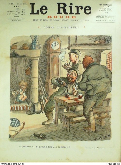 Le Rire Rouge 1915-06-26 # 32 Journal humoristique Ed.Originale Aux poilus