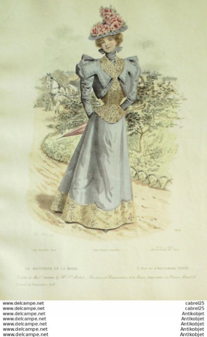 Gravure Mode Le Moniteur 1897 # 21 (Old Fashion plate)