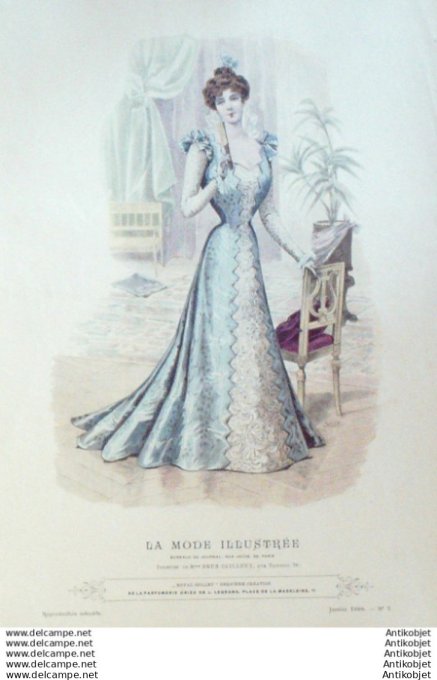Gravure Mode illustree 1899 #  1 (Old Fashion plate) rare