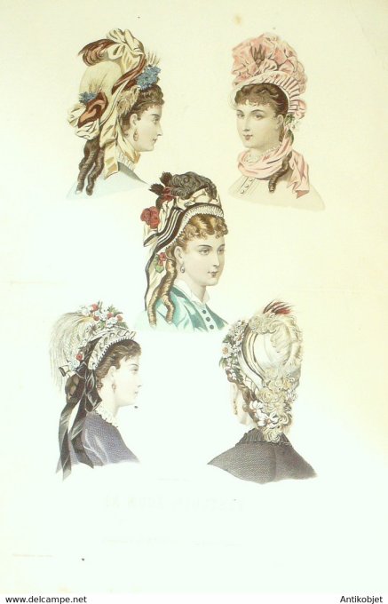 Gravure de mode La Mode illustrée 1877 n°12 (Maison Bréant-Castel)