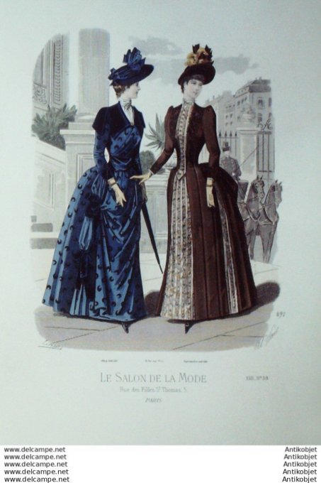 Gravure Mode Salon 1887 #  891 (Old Fashion plate)
