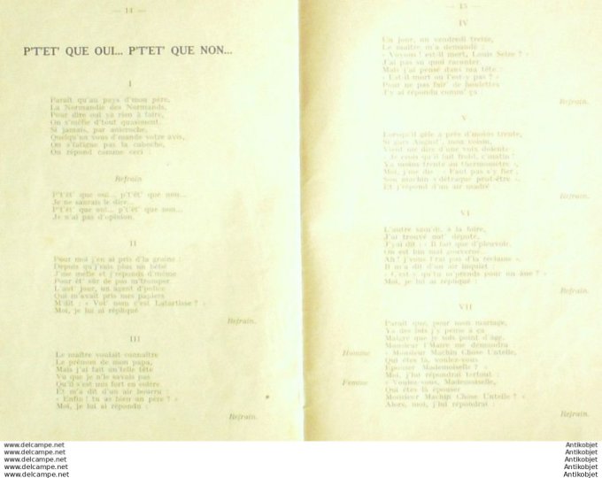 Monologues paysans (Jouzeau # 22  Cotra  Tours) 1954