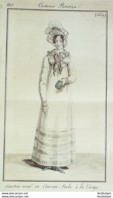 Gravure Mode Costume Parisien 1817 # 1659 (eau forte old Fashion plate