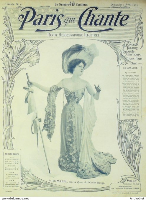 Paris qui chante 1903 n° 11 Mabel Dyt Philippon Meyer Leclerc Baxon Minte