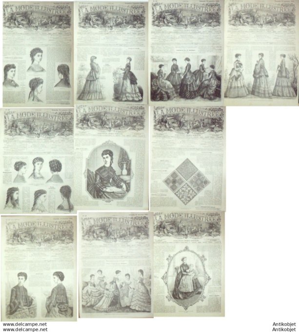 Mode illustree 1869 Lot de 10 journaux