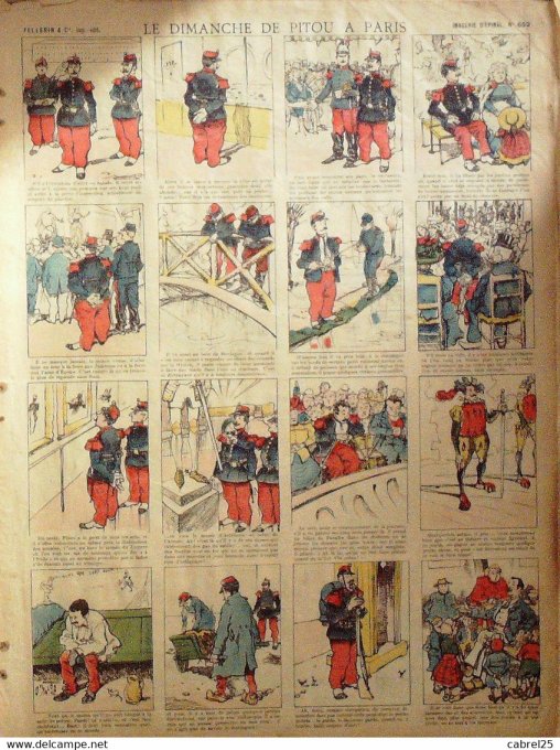 Le Dimanche  de Pitou A Paris (Pellerin d'epinal)