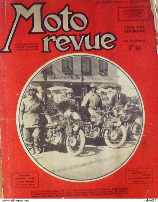 Moto Revue 1939 n° 851 Motobecane 100 Motoconfort Velomoteur Monet Goyon 100