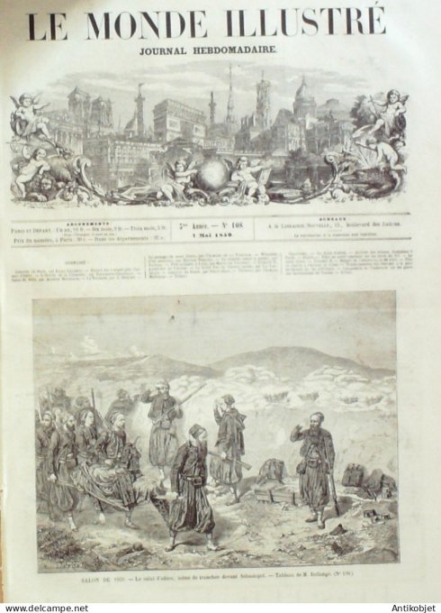 Le Monde illustré 1859 n°108 Italie Turin Toulon (83) Mont Cenis (74) Lyon (69)