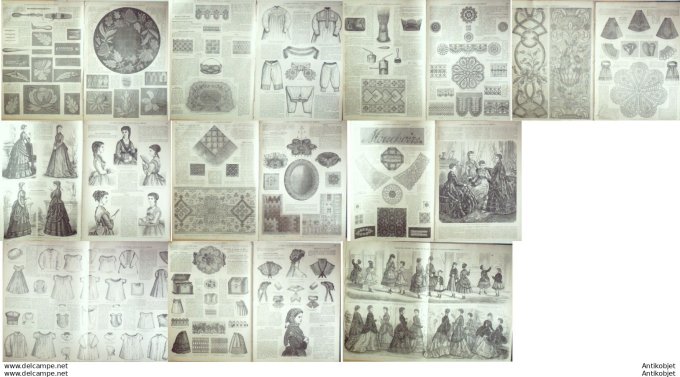 Mode illustree 1869 Lot de 10 journaux