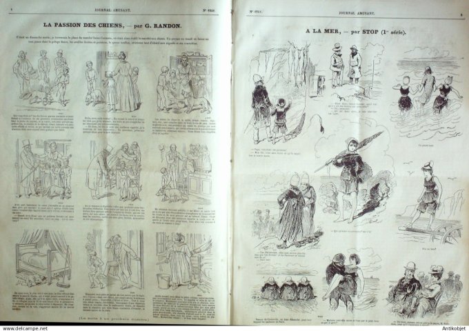 Le Journal Amusant 1880 # 1251 La passion des chiens par Randon