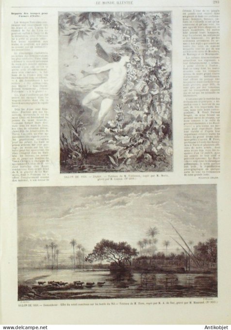 Le Monde illustré 1859 n°108 Italie Turin Toulon (83) Mont Cenis (74) Lyon (69)