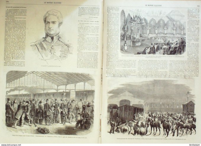 Le Monde illustré 1859 n°108 Italie Turin Toulon (83) Mont Cenis (74) Lyon (69)