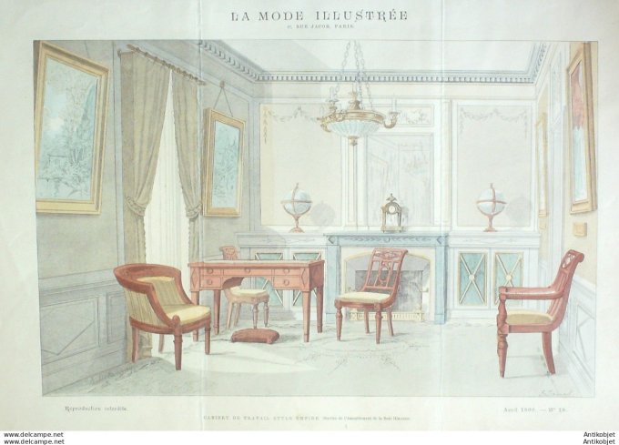 Gravure Mode illustree 1899 # 18 (Old Fashion plate) rare