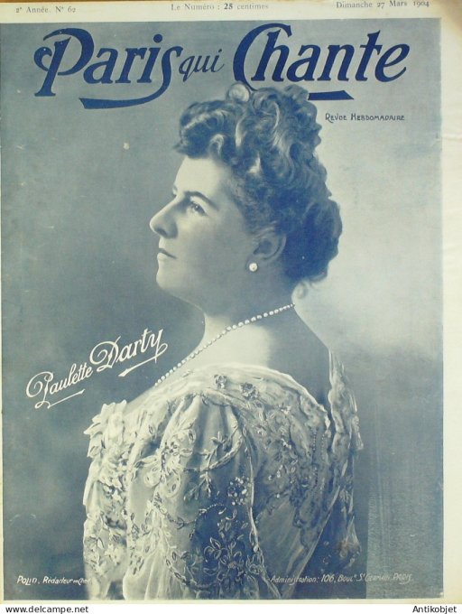 Paris qui chante 1904 #62 Darty Lassailly Dickson Blanche Richard Les  Gringalets