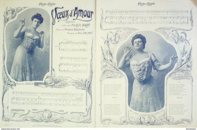 Paris qui chante 1904 n° 62 Darty Lassailly Dickson Blanche Richard Les  Gringalets