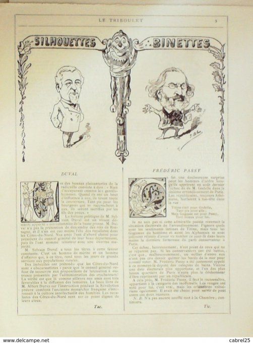 Le Triboulet 1882 n°07 FREDERIC PASSY DUVAL BLASS CRAC