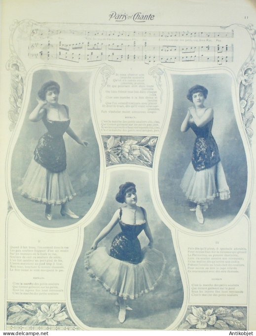 Paris qui chante 1904 n° 62 Darty Lassailly Dickson Blanche Richard Les  Gringalets
