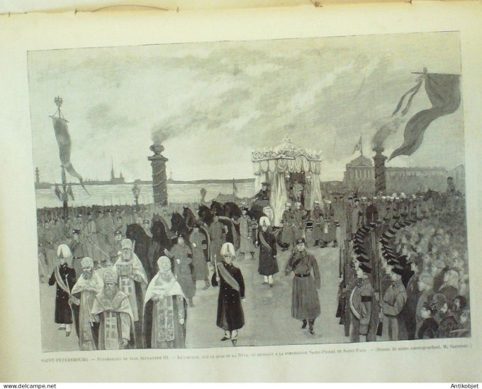 Le Monde illustré 1894 n°1965 Havre (76) Russie Moscou Alexandre III Nikolskaya