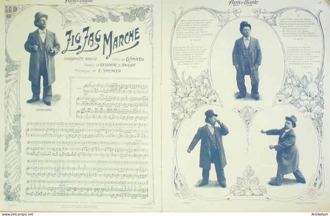 Paris qui chante 1904 n° 62 Darty Lassailly Dickson Blanche Richard Les  Gringalets