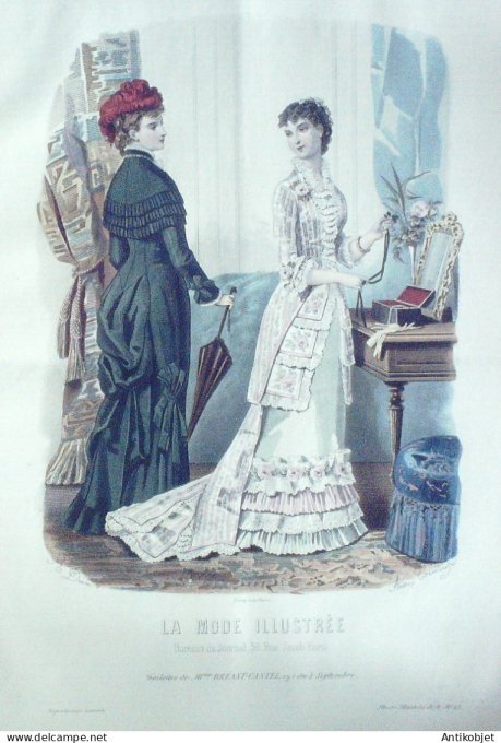 Gravure Mode illustree 1879 # 42 (Old Fashion plate)