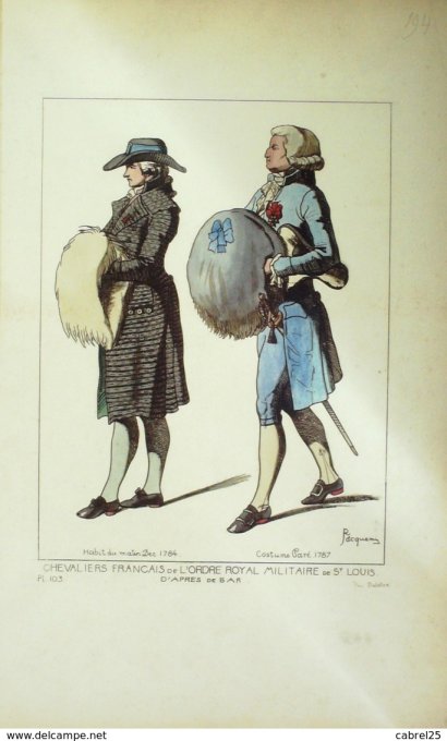 Chevaliers français ordre Royal militaire de St-Louis 1784