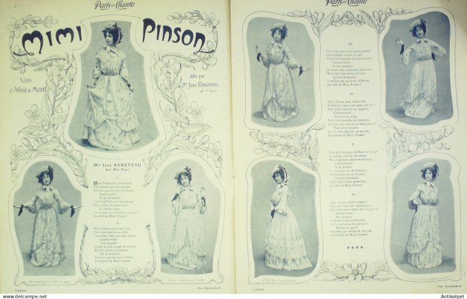Paris qui chante 1903 # 9 Rabuteau Alma Séverin Derminy Jacquet Galipaux