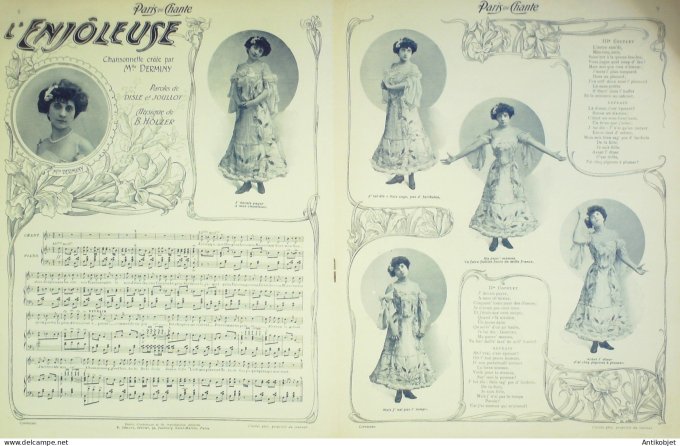 Paris qui chante 1903 # 9 Rabuteau Alma Séverin Derminy Jacquet Galipaux