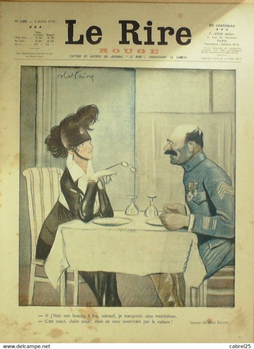 Le Rire Rouge 1918 n°190 Faivre Icart Nob Djilio Métivet Laborde  Hall Arnac