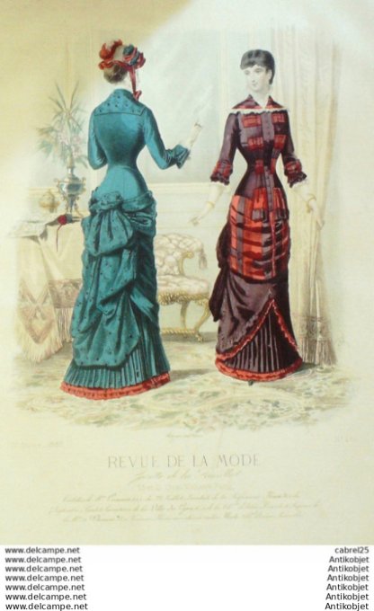 Gravure Mode La Gazette 1880 # 454 (Old Fashion plate)