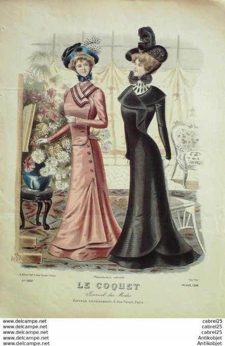 Gravure La Mode illustrée 1880 n° 1 (maison Boutin)