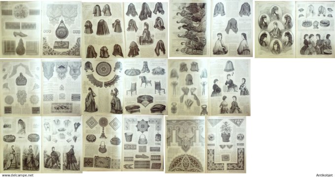 Mode illustree  1871 Lot de 10 journaux