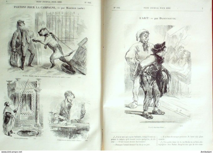 Petit journal pour Rire 1858 # 182 Partons pour ;la campagne Marcelin