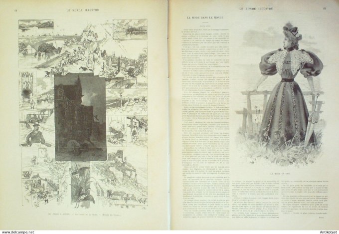 Le Monde illustré 1895 n°1999 Mont St-Bernard (74) Italie Aoste palais du Quirinal