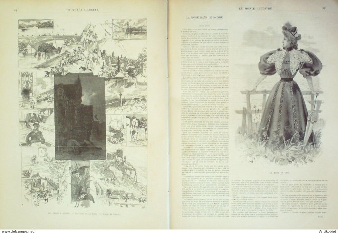 Le Monde illustré 1895 n°1999 Mont St-Bernard (74) Italie Aoste palais du Quirinal