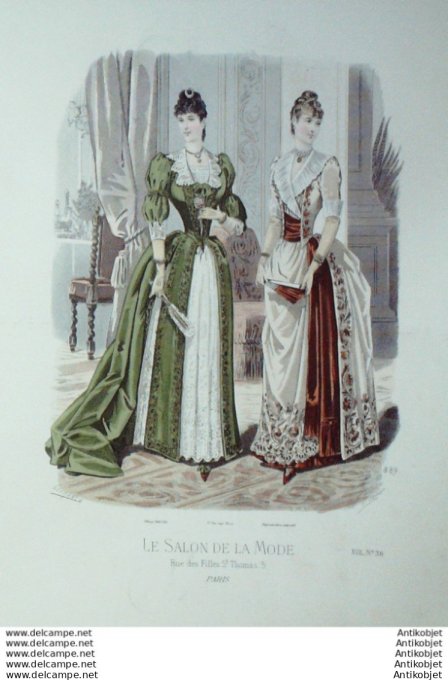 Gravure Mode Salon 1887 #  889 (Old Fashion plate)