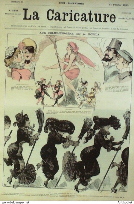 La Caricature 1880 #   8 Aux folies-Bergère Draner Robida Draner Morland