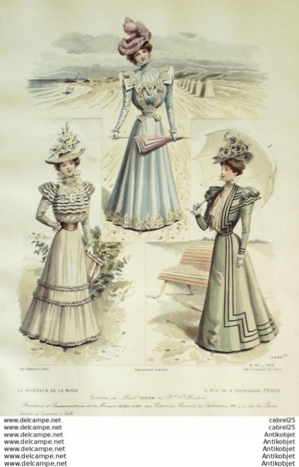 Gravure Mode Le Moniteur 1897 # 27 (Old Fashion plate)