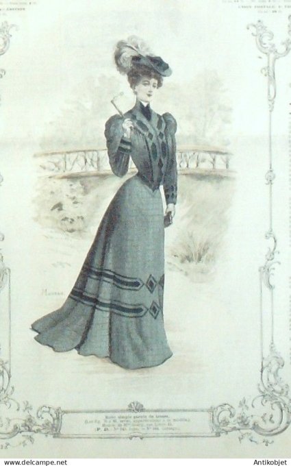 La Mode illustrée journal 1905 n° 38 Robe en tresse