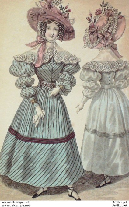 Costume Parisien 1828 # 2637 Robe de foulard pélerine