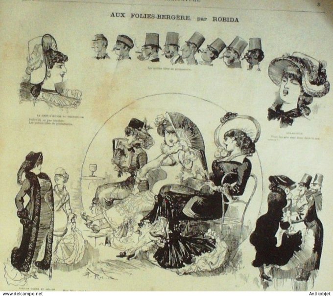 La Caricature 1880 #   8 Aux folies-Bergère Draner Robida Draner Morland