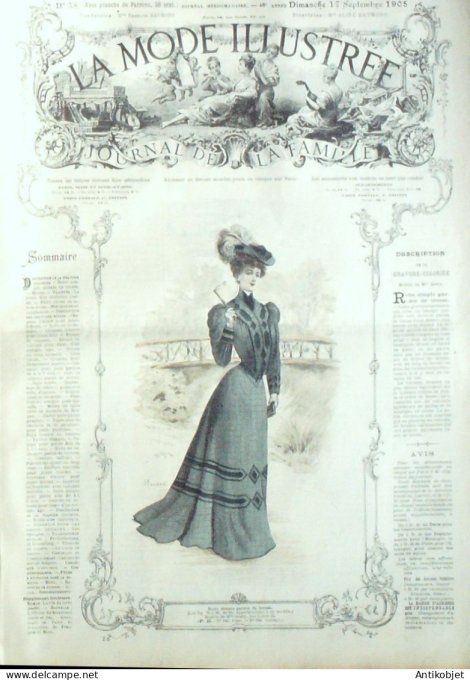 La Mode illustrée journal 1905 n° 38 Robe en tresse