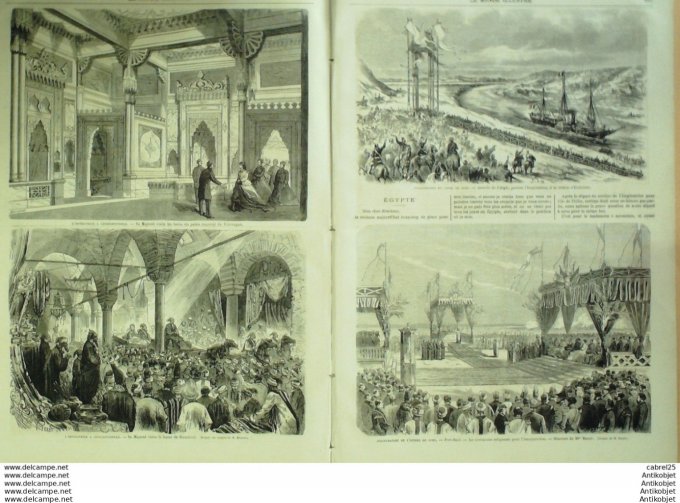 Le Monde illustré 1869 n°660 Turquie Constantinople Tcheragan Egypte Thebes El Guishr Stamboul