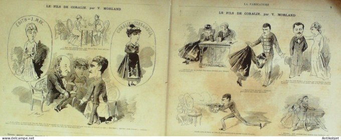 La Caricature 1880 #   8 Aux folies-Bergère Draner Robida Draner Morland