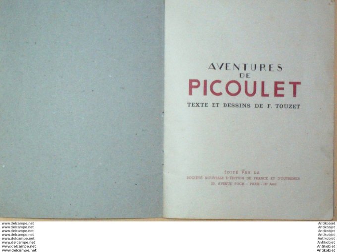 Picoulet les aventures (Touzet Snefeo) Eo 1922
