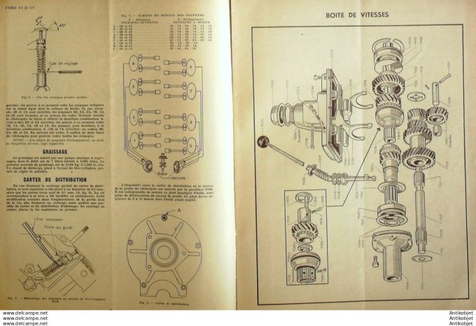 R.T Automobile Ford V8 21cv Pistons BHR 1948