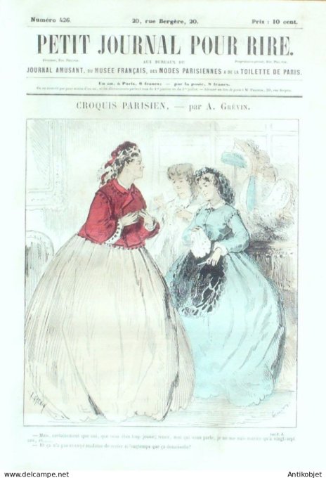 Petit journal pour Rire 1863 # 426 Physiologie de la Museliere Randon